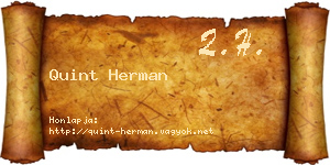 Quint Herman névjegykártya
